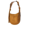 suede leather fringed oskan soft zip bag