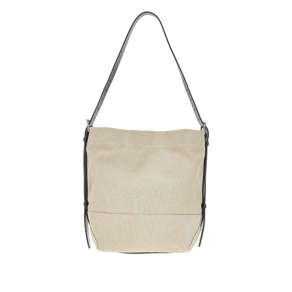 small belted canvas tote bag