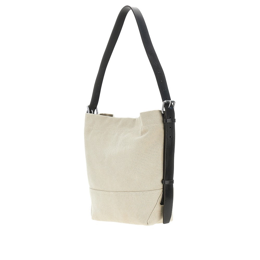 small belted canvas tote bag