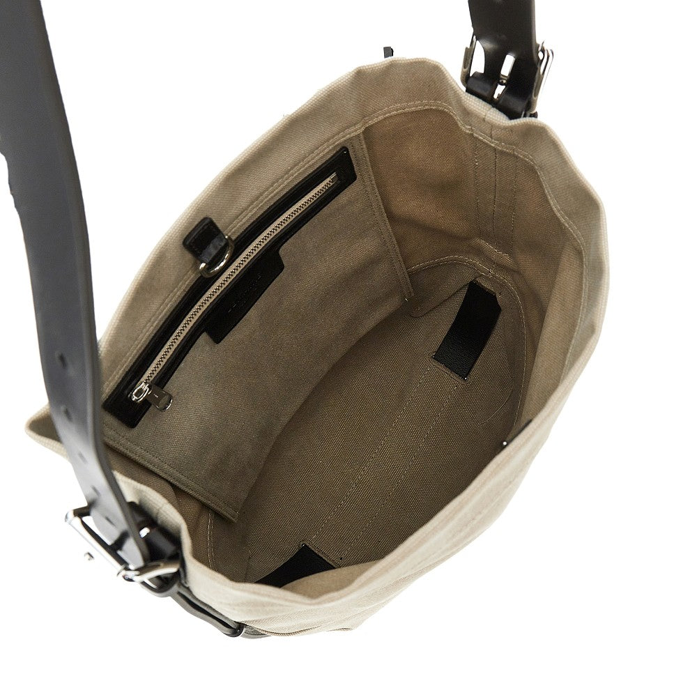 small belted canvas tote bag