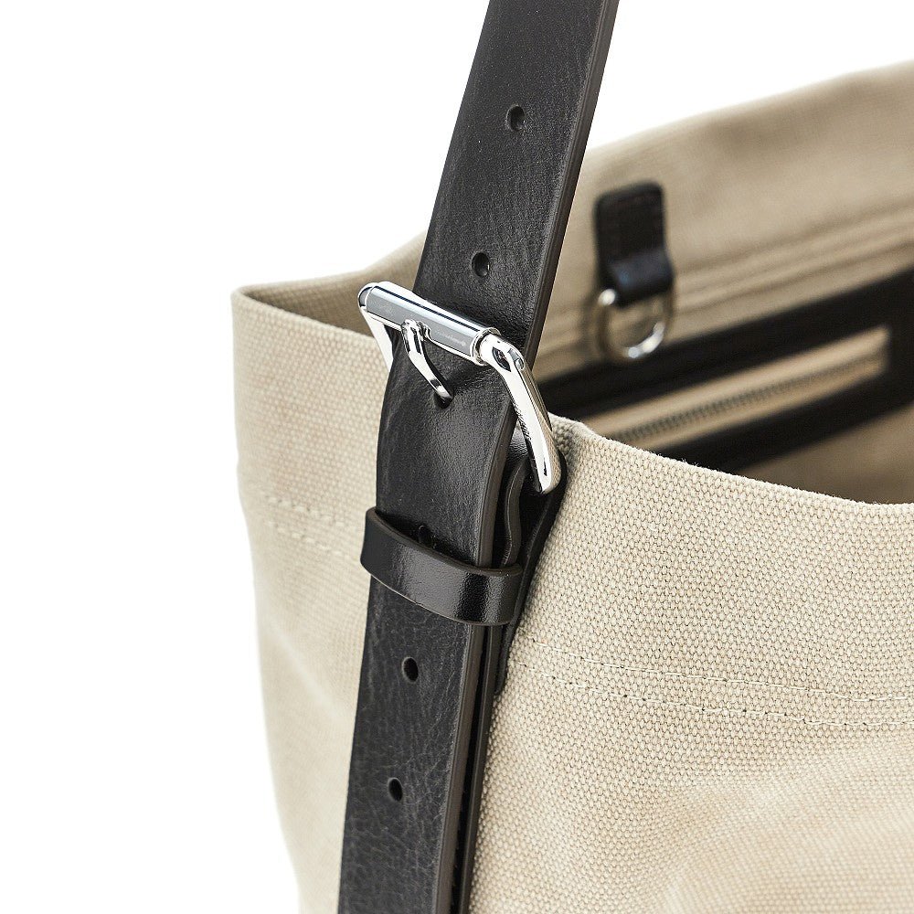 small belted canvas tote bag