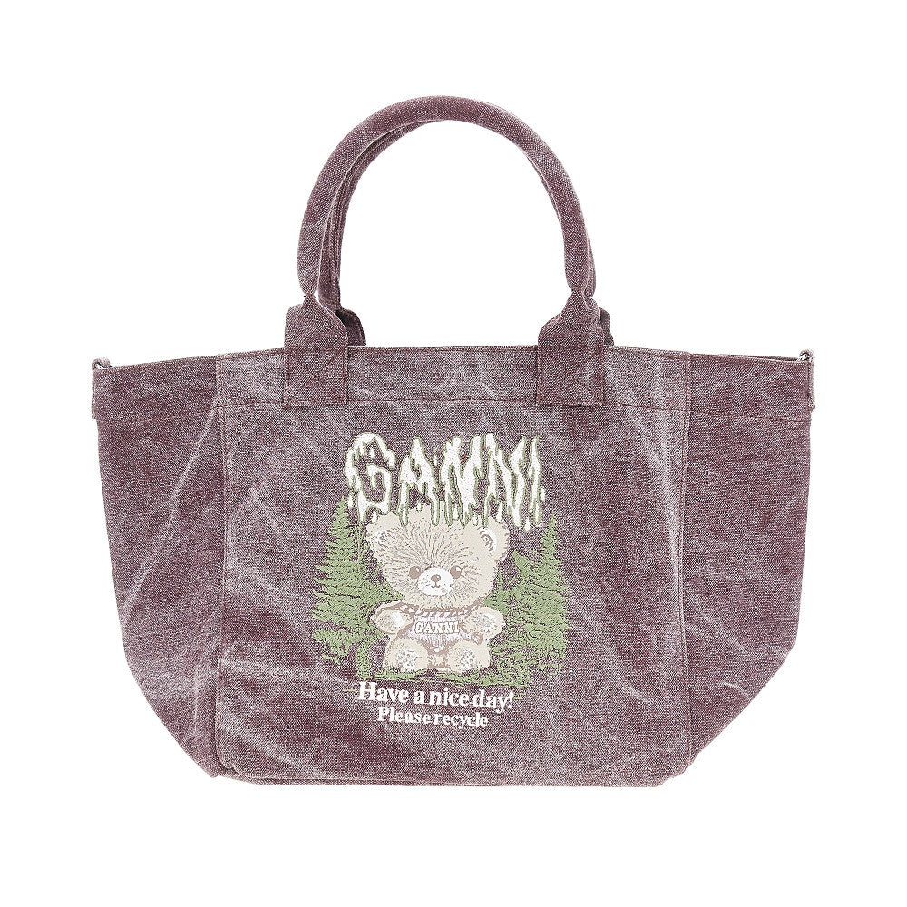 small forest teddy tote bag