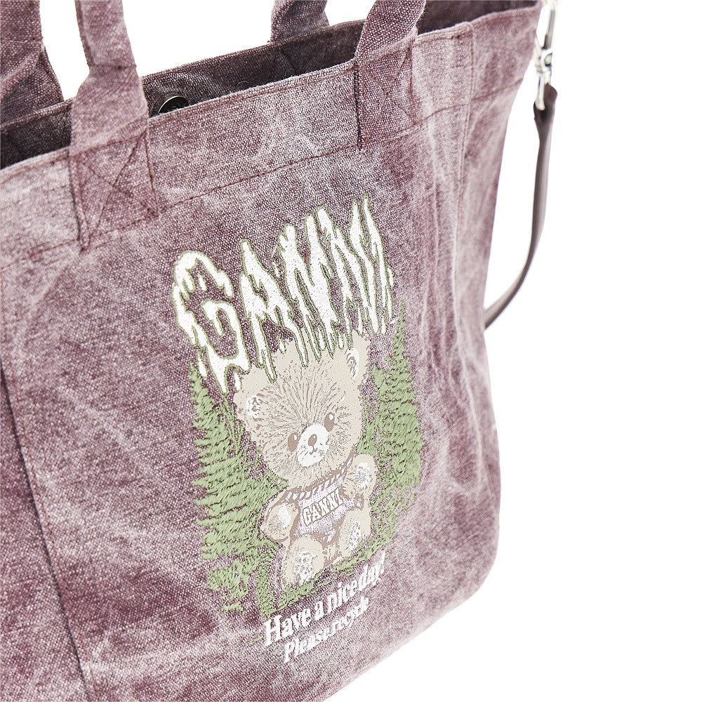 small forest teddy tote bag
