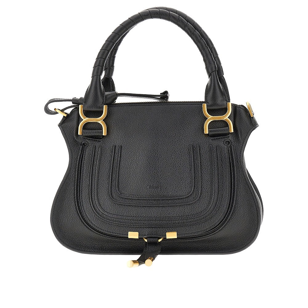 grained leather small marcie bag