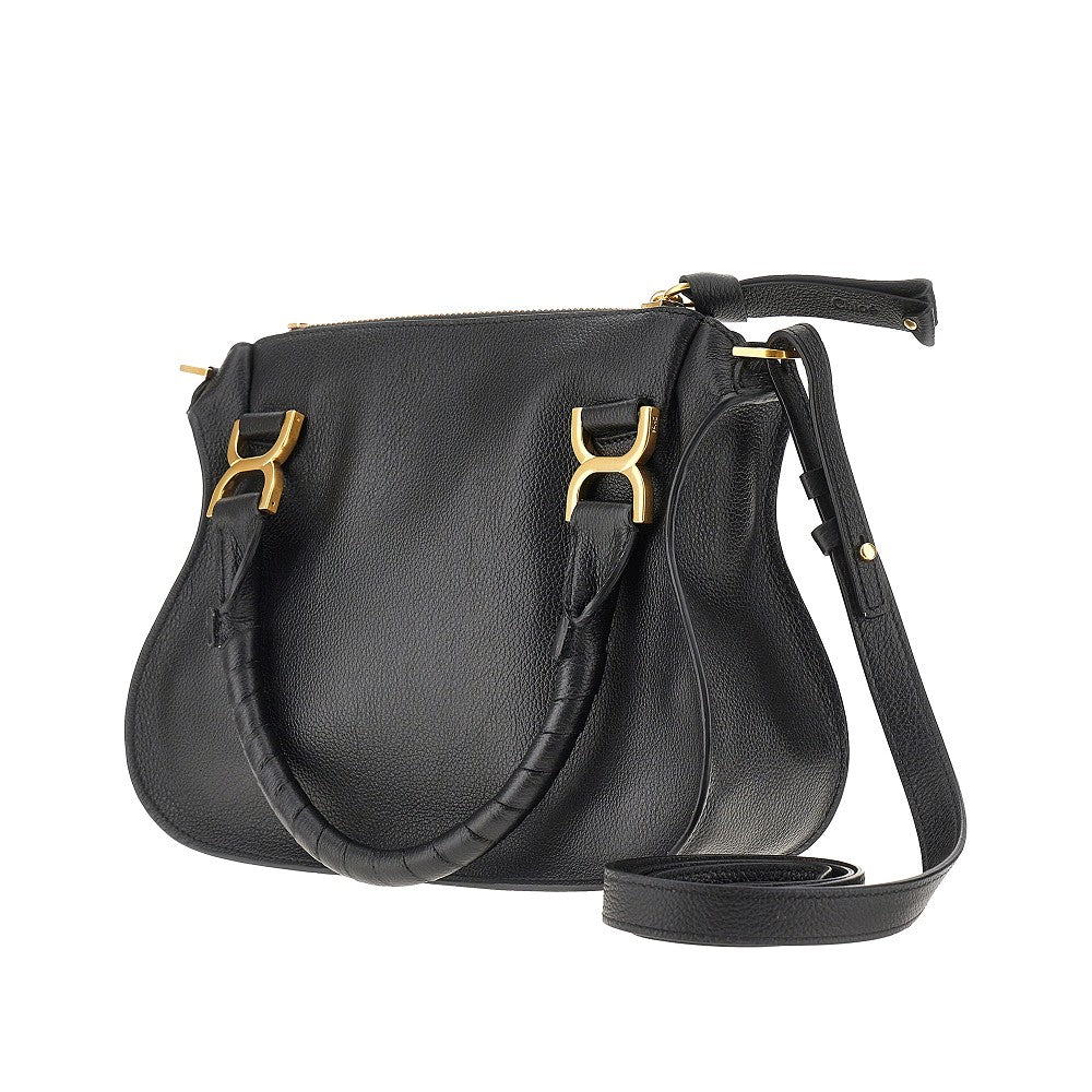 grained leather small marcie bag