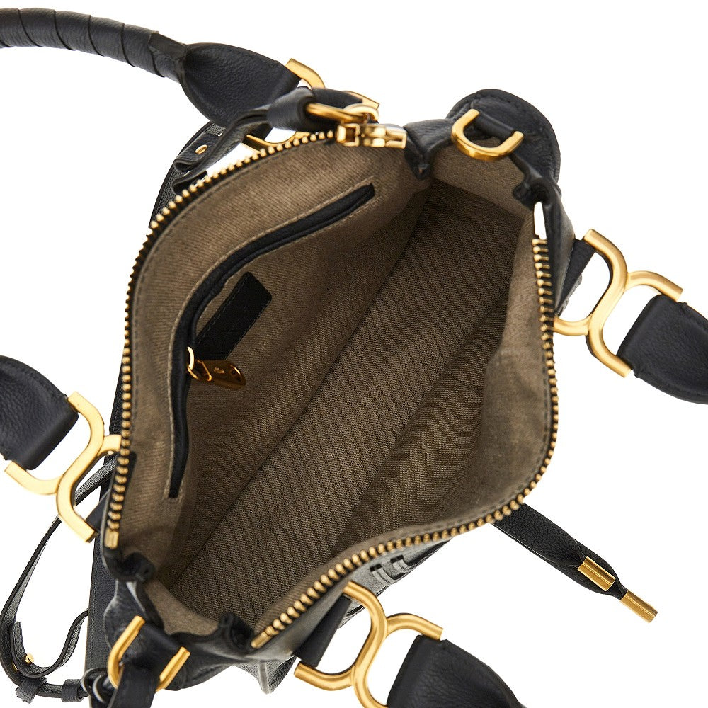 grained leather small marcie bag