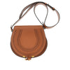 grained leather marcie saddle bag