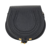 grained leather marcie saddle bag