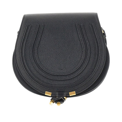 grained leather marcie saddle bag