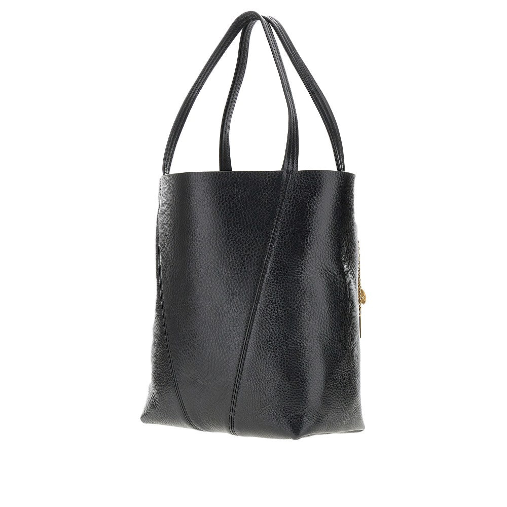 grained leather medium spin bag