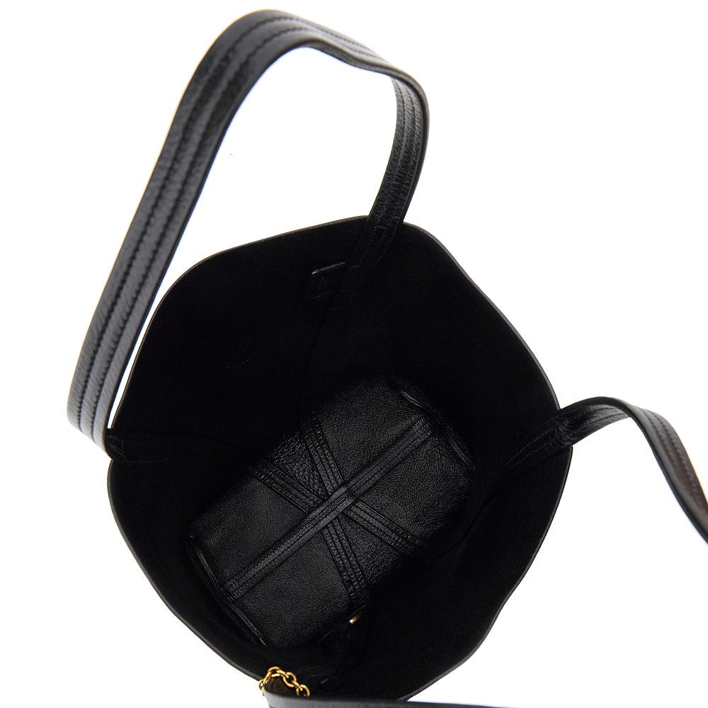 grained leather medium spin bag