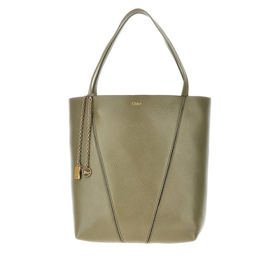 medium chloé spin leather tote bag