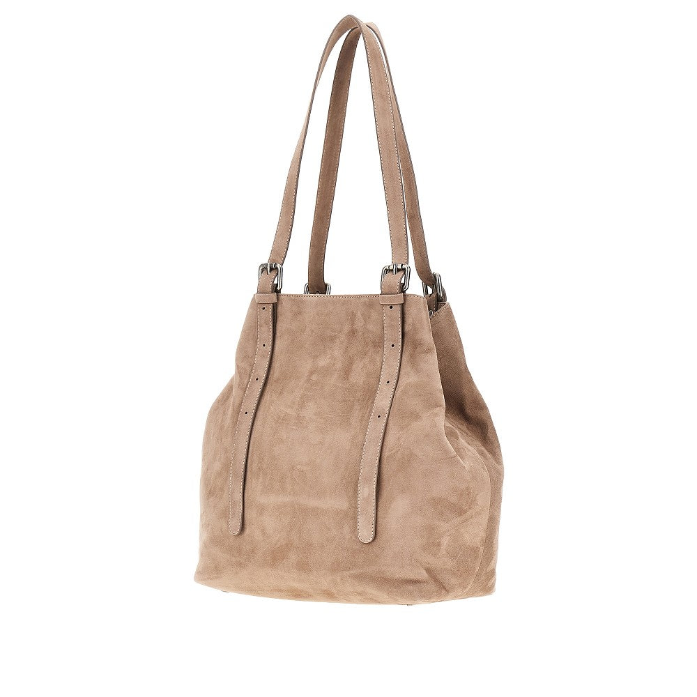AUTENTICA 504 OS suede leather medium galatea bag