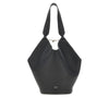 small leather lotus tote bag