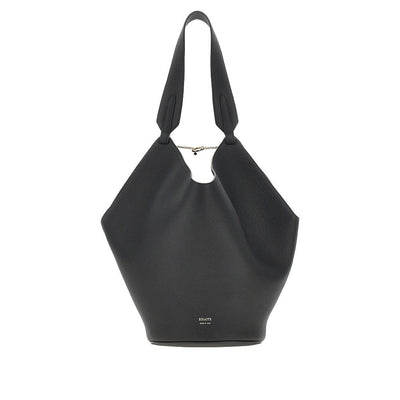 small leather lotus tote bag