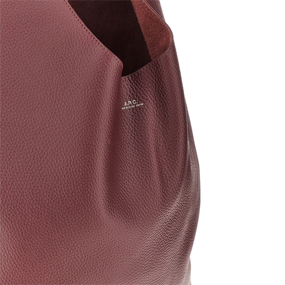 le neige grained leather bag