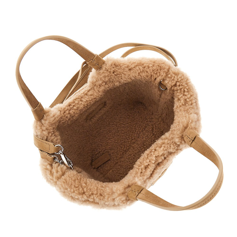 ROGER VIVIER OS mini viv choc leather shopping bag