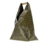 MM6 OS medium japanese croco embossed leather bag