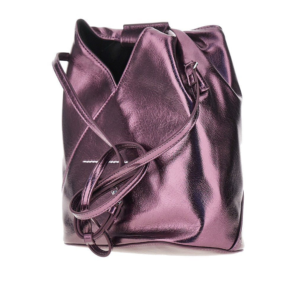 metallized faux leather japanese bag