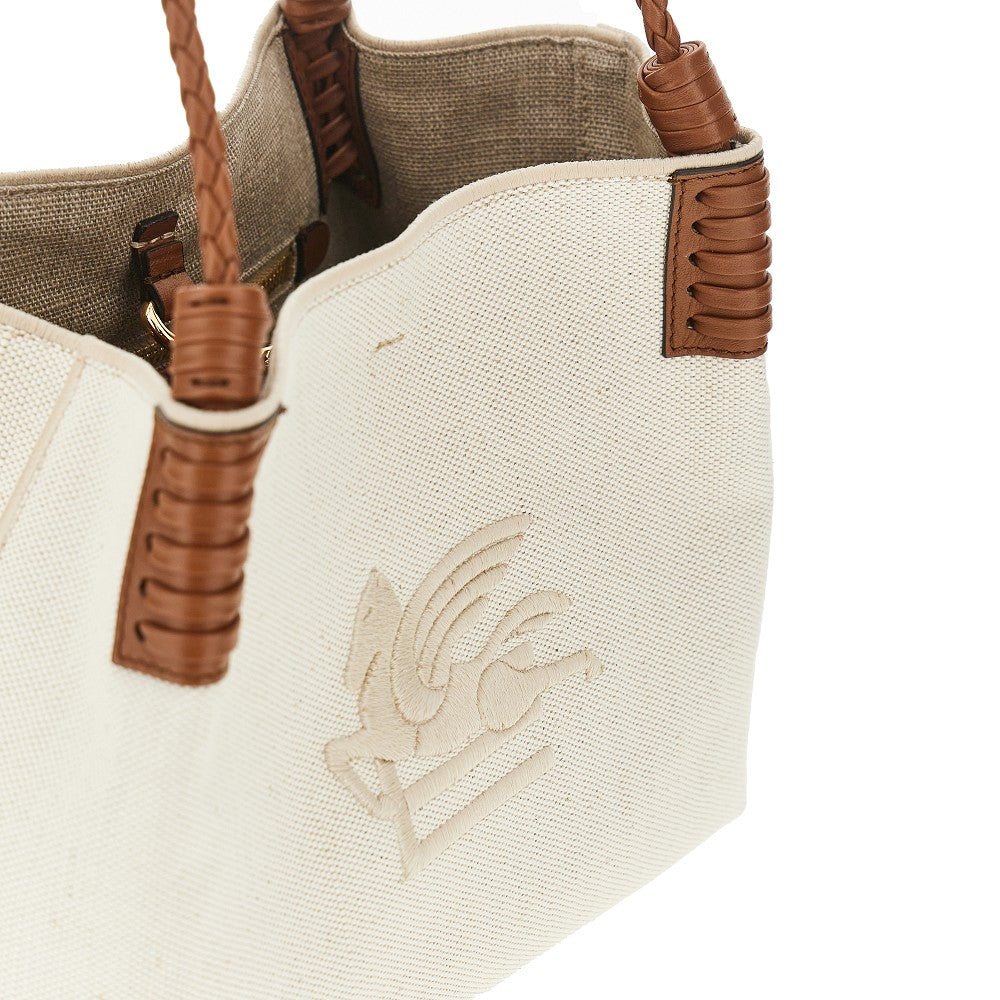 ETRO OS canvas small libra shopping bag