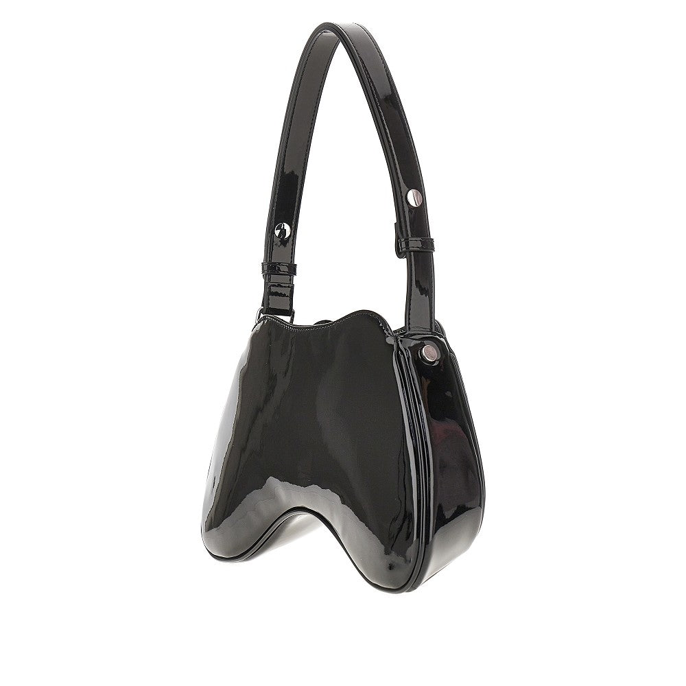 glossy faux leather play shoulder bag