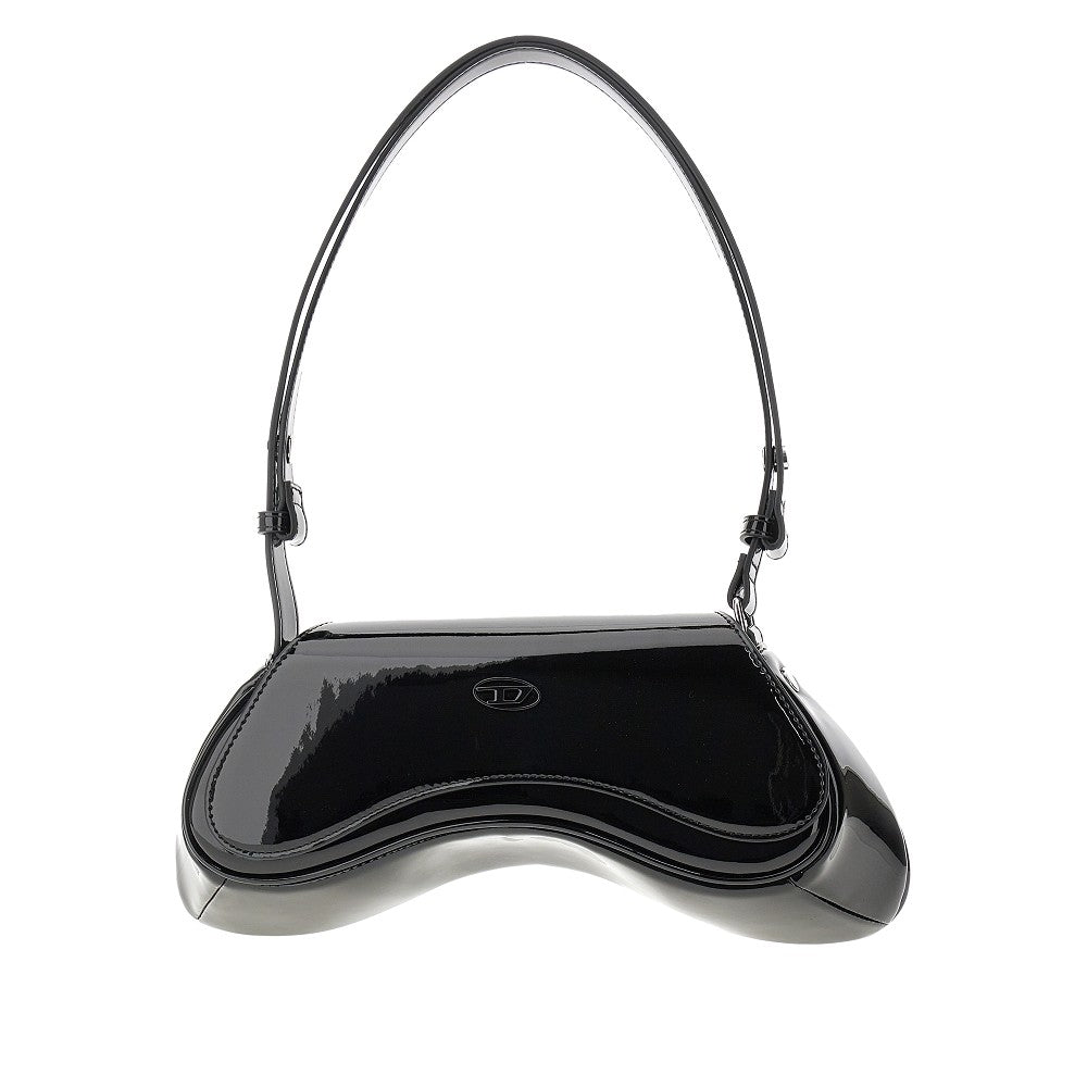 glossy faux leather play bag