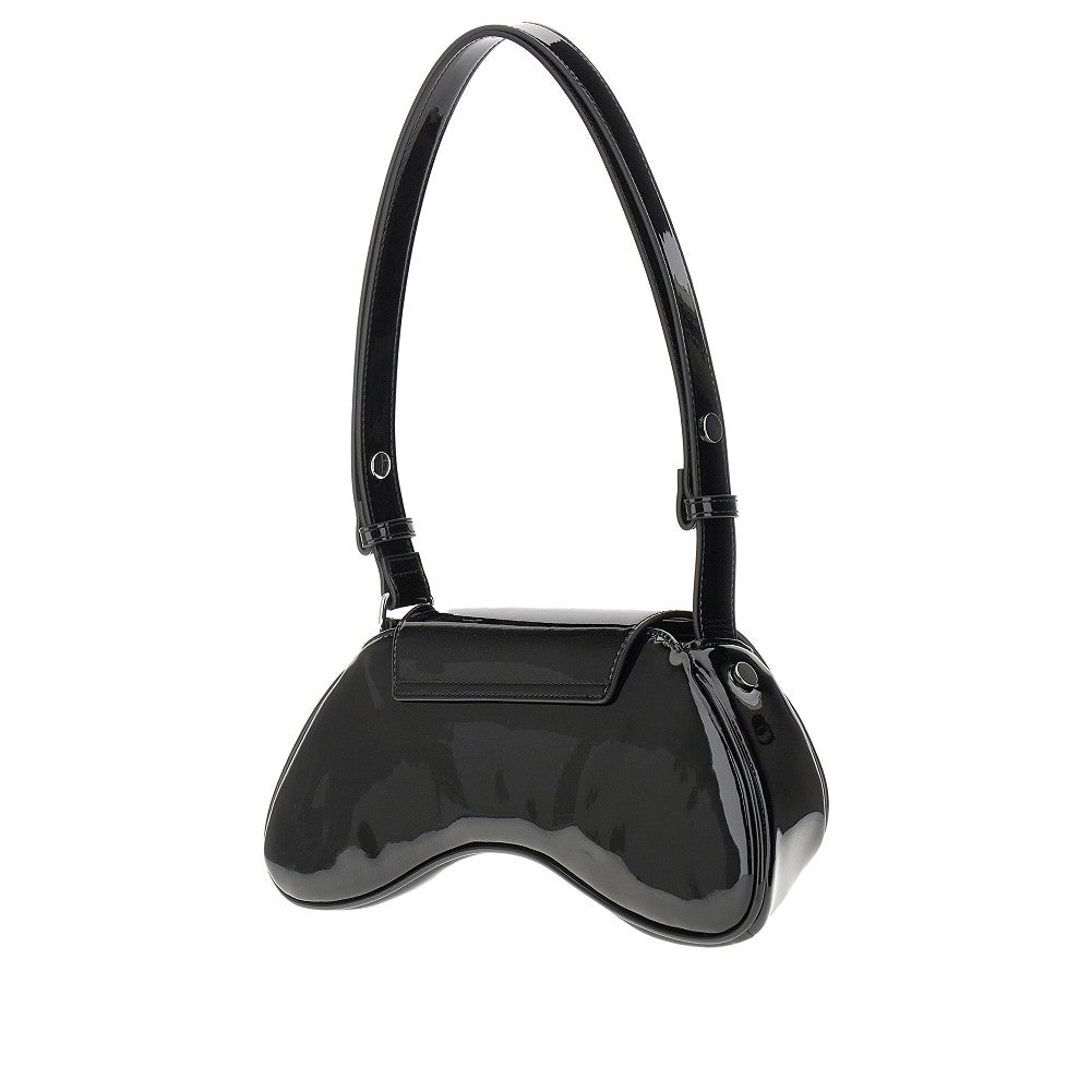 glossy faux leather play bag