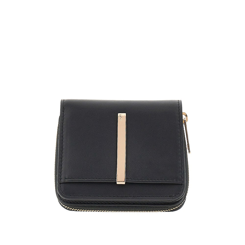 leather small bi-fold wallet