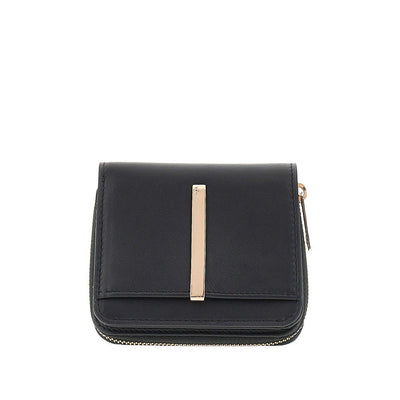 leather small bi-fold wallet