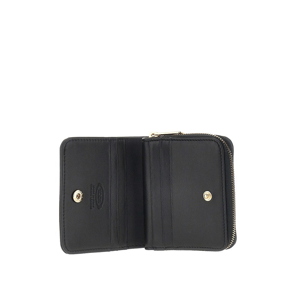 leather small bi-fold wallet