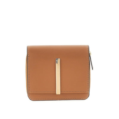 leather small bi-fold wallet
