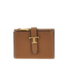 grained leather tri-fold wallet