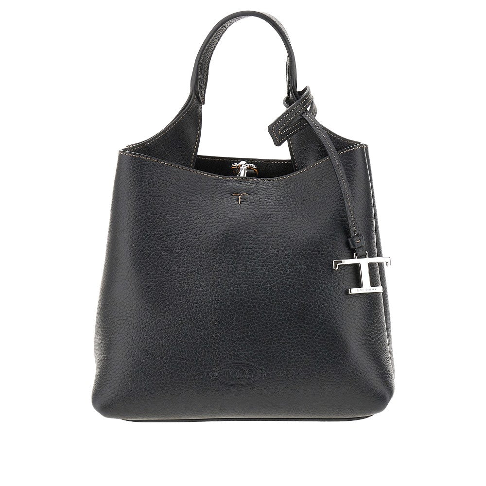 TODS OS grained leather mini shopping bag