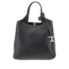 grained leather mini shopping bag