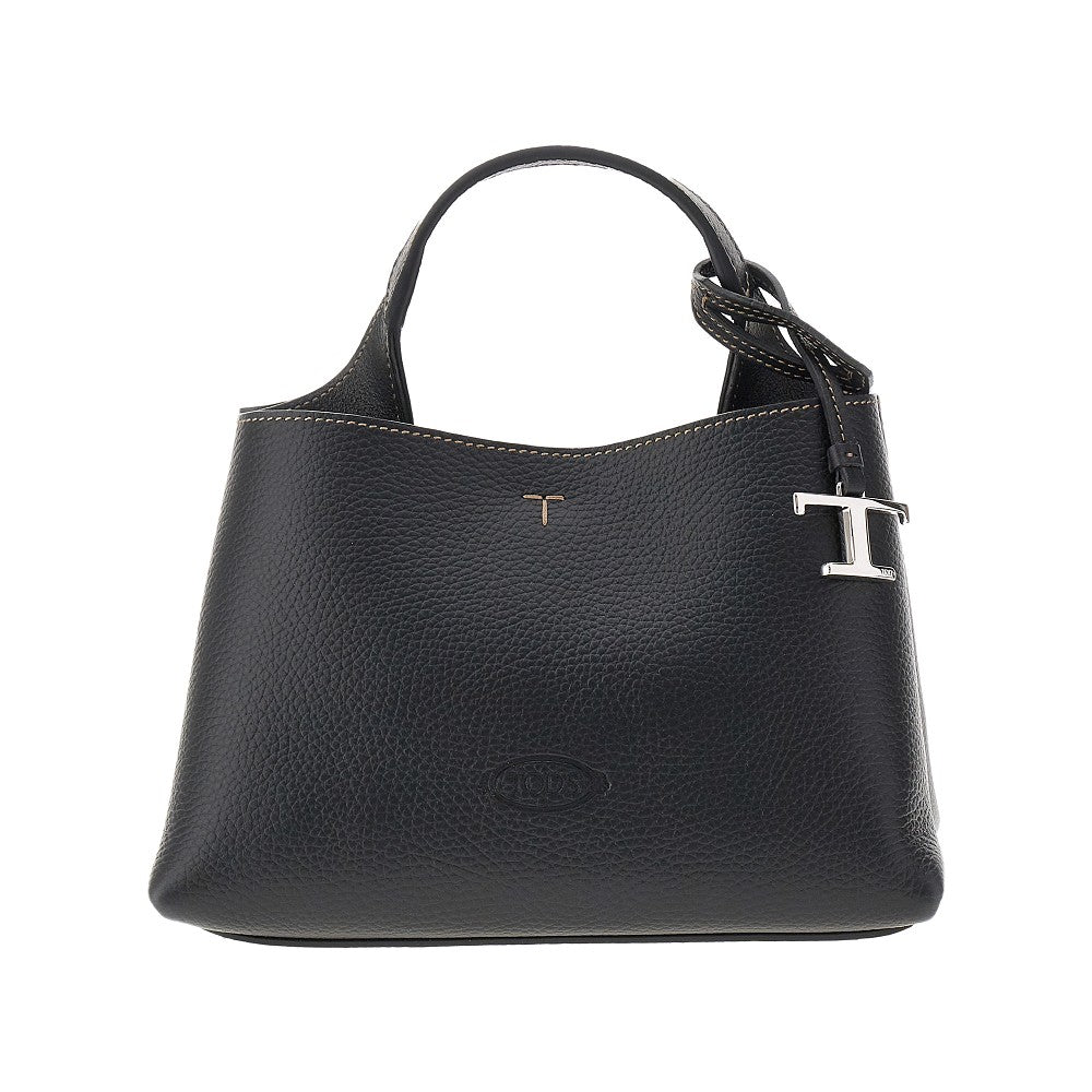 TODS OS grain leather micro shopping bag