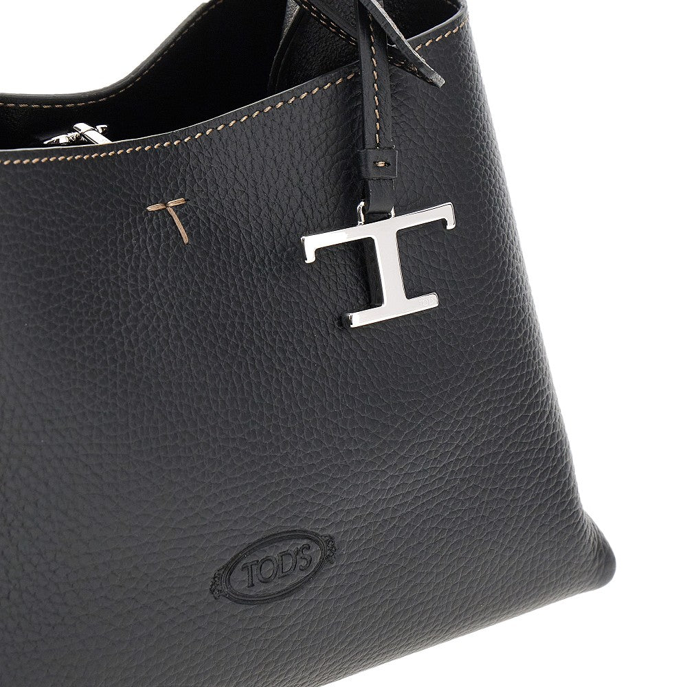 TODS OS grain leather micro shopping bag
