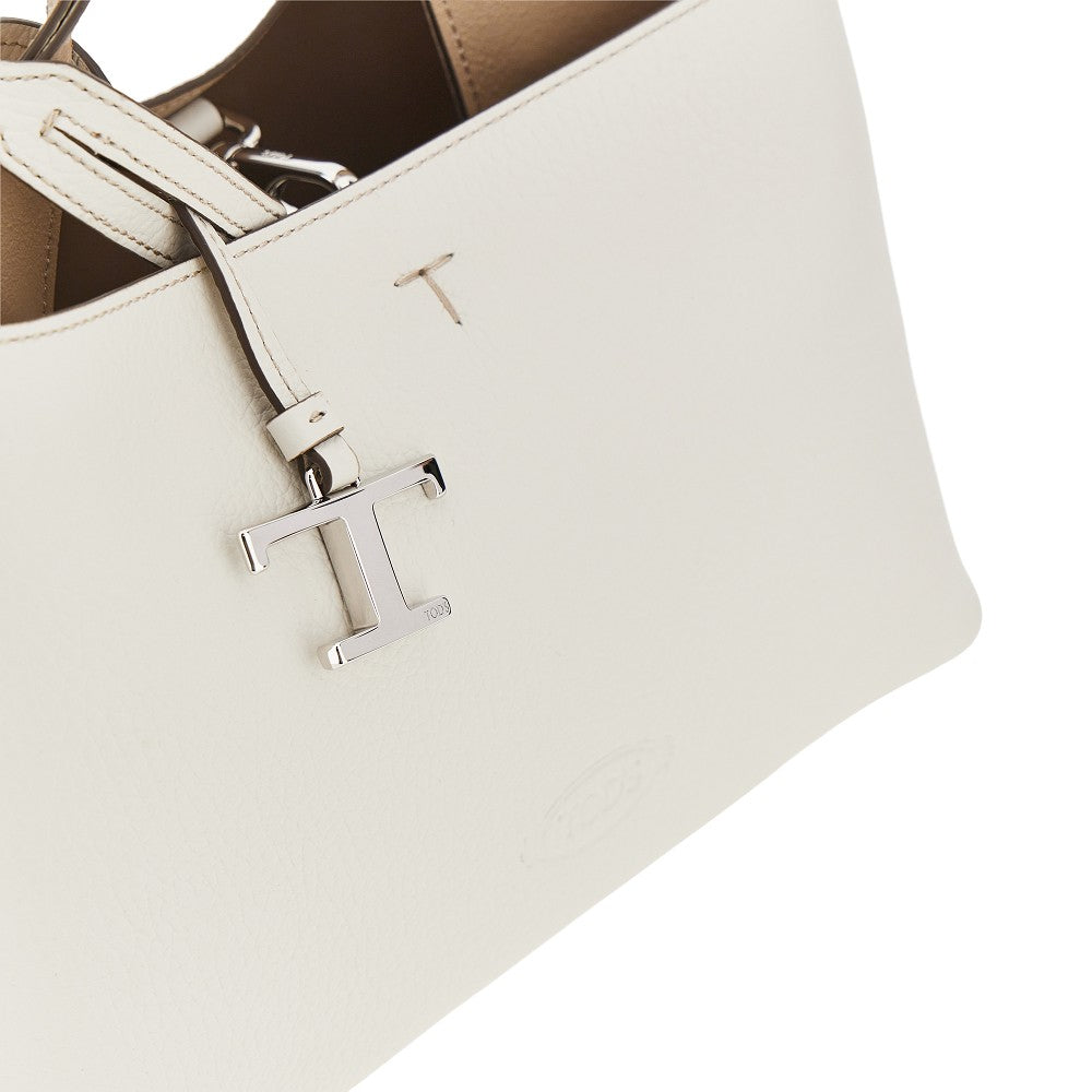 grained leather micro shopping bag