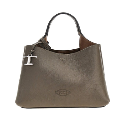 grained leather micro shopping bag