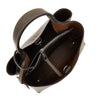grained leather micro shopping bag
