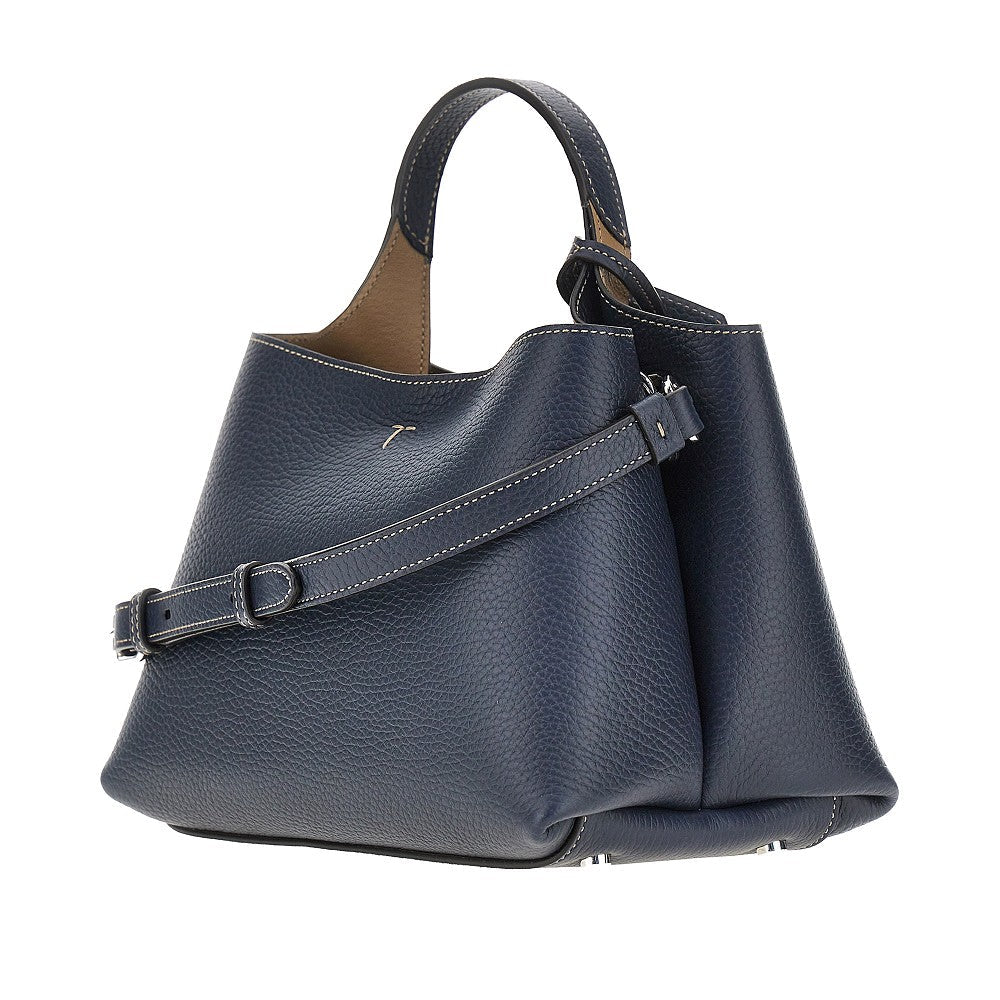 TODS OS grained leather micro shopping bag