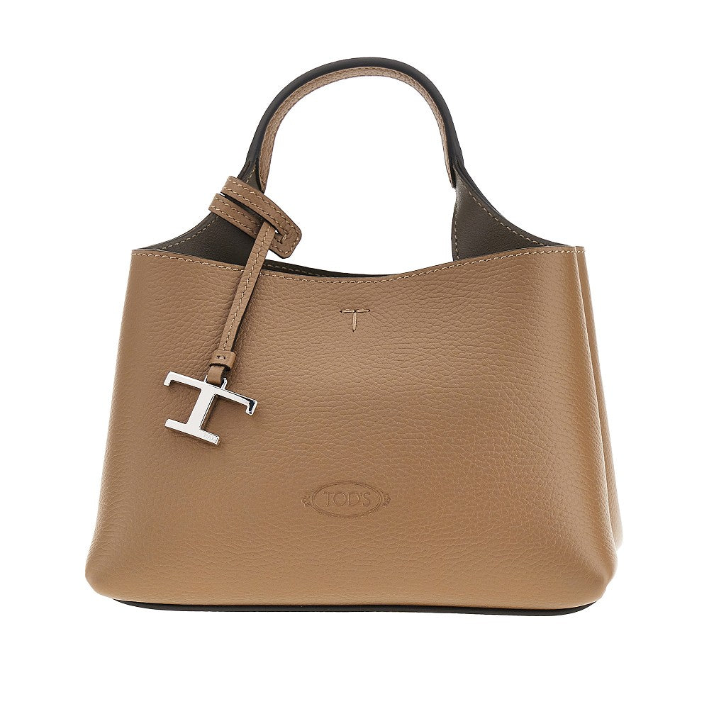 TODS OS grained leather micro shopping bag