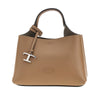 grained leather micro shopping bag