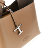 grained leather micro shopping bag