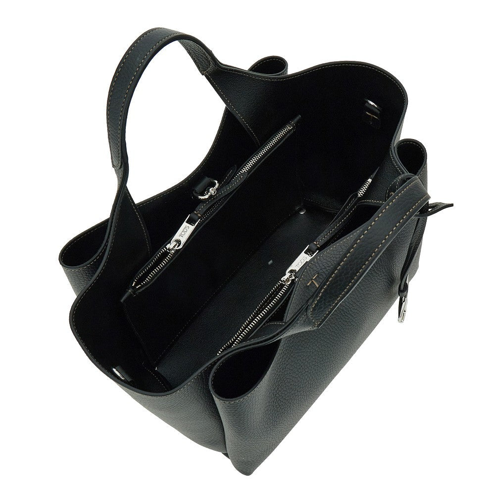 TODS OS grained leather mini shopping bag