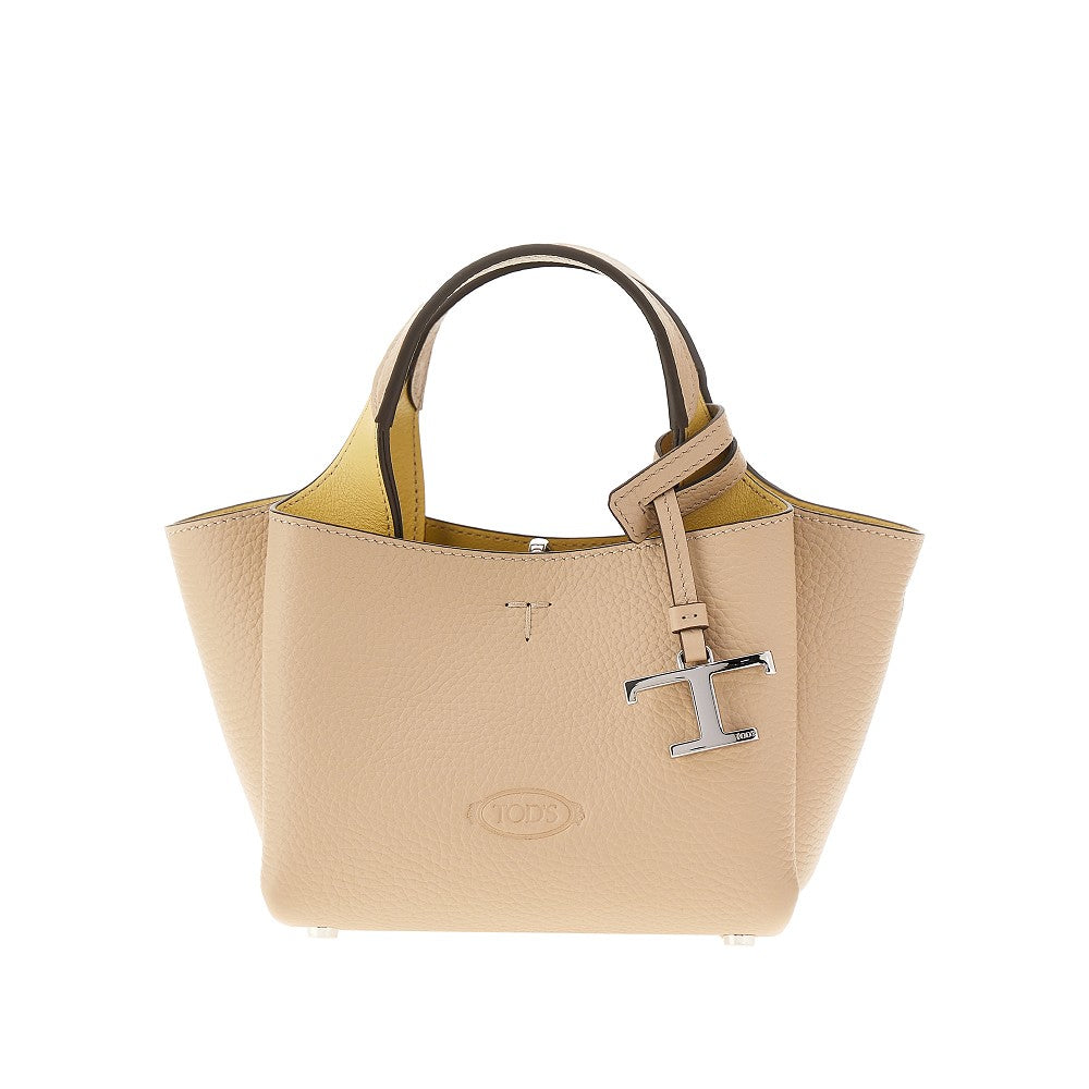 TODS OS grained leather mini shopping bag
