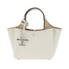 grained leather mini shopping bag