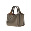 grained leather mini shopping bag