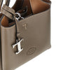 grained leather mini shopping bag