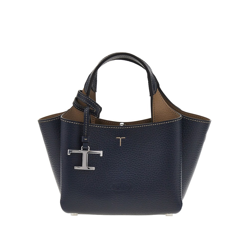 TODS OS grained leather mini shopping bag