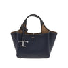 grained leather mini shopping bag